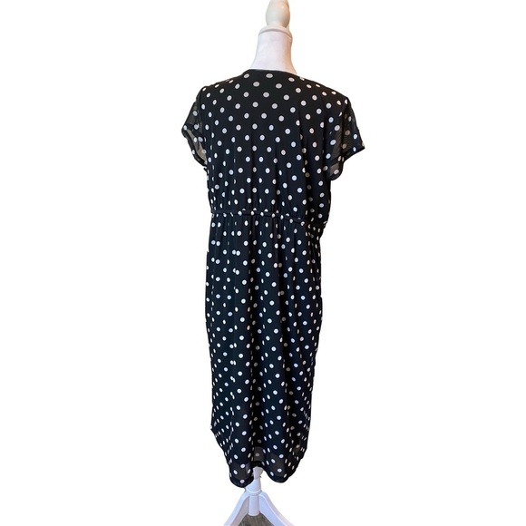 Liz Claiborne Polka-dot Dress in Black & White, for Office or Night Out Size Lg - Picture 3 of 8